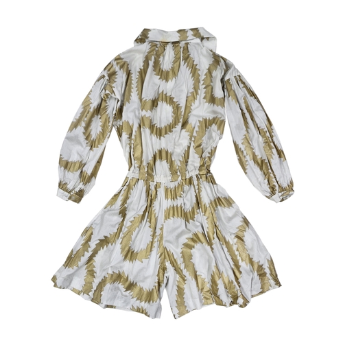 108 - Vivienne Westwood Anglomania white and gold fern pattern dress, size 42