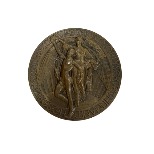 161 - The Carnegie Medal of Philanthropy, inscribed 'Charles R. Woods, Liverpool, 28th June 1923', to incl... 