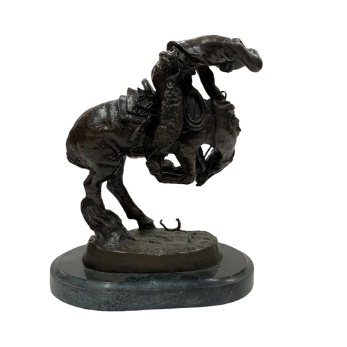 452 - Frederick Remington (1861-1909) - 'The Rattlesnake', good bronze figural group after the 1908 origin... 