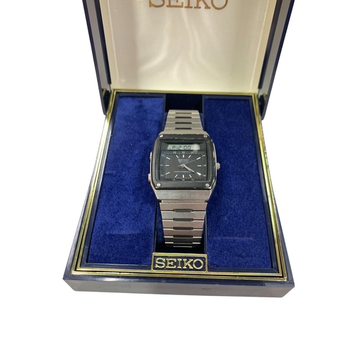 201 - Gents Seiko Dual Display H357 stainless steel wrist watch with an additional alarm chronograph examp... 