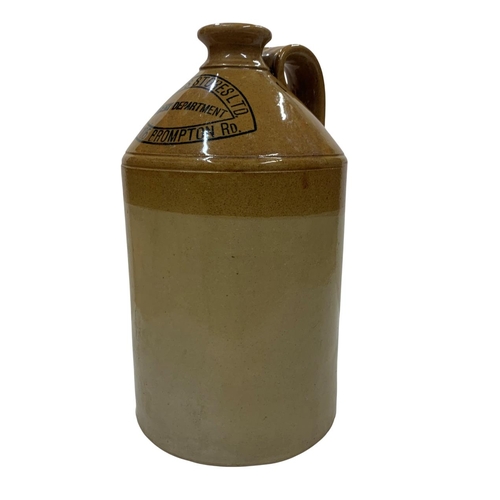 322 - Harrods Stores Ltd Grocery Department glazed stoneware flagon, H 33cm