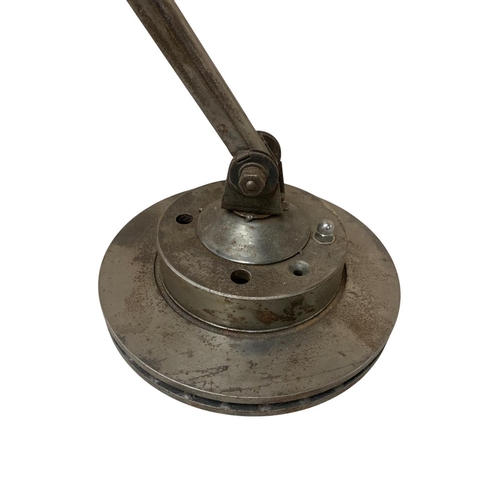 1119 - Vintage Memlite Engineers industrial style articulated machinist lamp on circular base, H 52cm