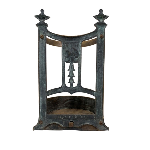 455 - Antique coppered salesman sample umbrella stand, having foundry marks to reverse, H 27cm