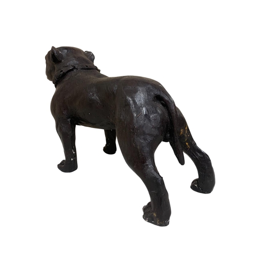 458 - Impressive cast bronze Staffordshire Bull Terrier figure, L 30cm x H 23cm