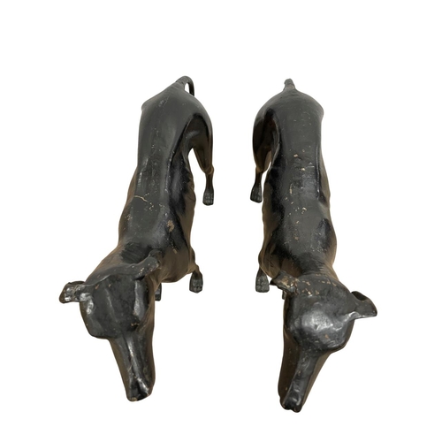 459 - Pair of cast metal Greyhounds, H 29cm (a/f)