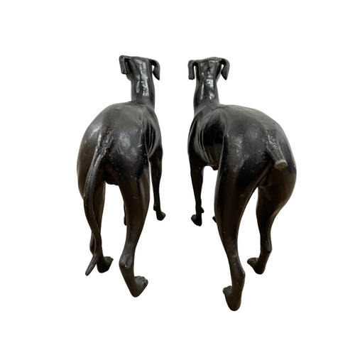 459 - Pair of cast metal Greyhounds, H 29cm (a/f)