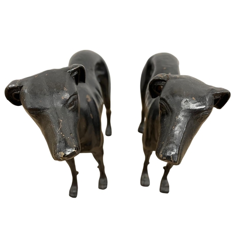 459 - Pair of cast metal Greyhounds, H 29cm (a/f)