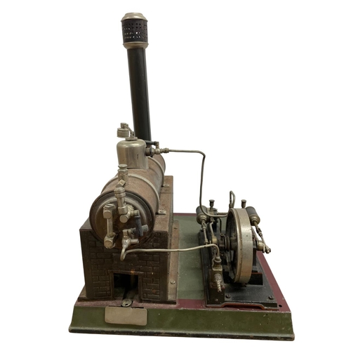 535 - Twin cylinder live steam engine with boiler, chimney and 4