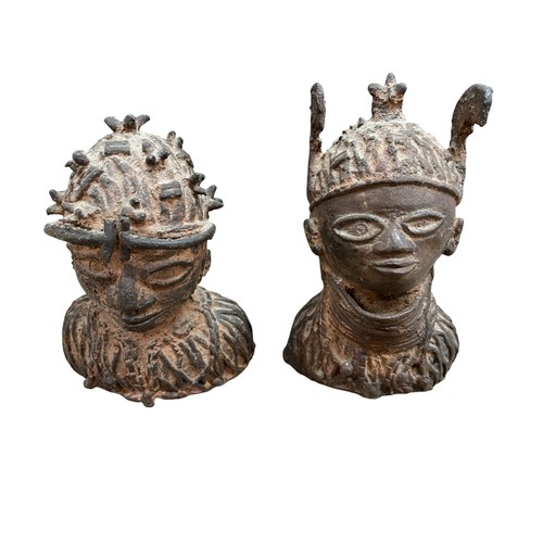 264 - Quantity of African collectables to include Yoruba type carved hardwood twin figures (30m tall), pai... 