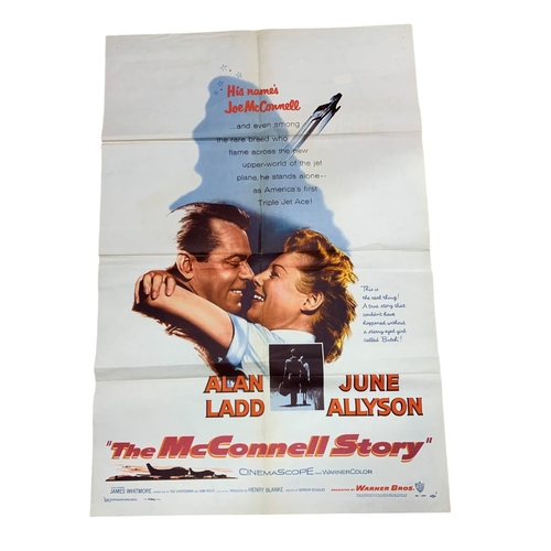 611 - Original The McConnell Story 1955 promotional film poster, featuring Alan Ladd, 102cm x 68cm, unfram... 