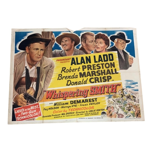 612 - Original Whispering Smith 1948 promotional film poster, Wild West imagery, featuring Alan Ladd, 102c... 