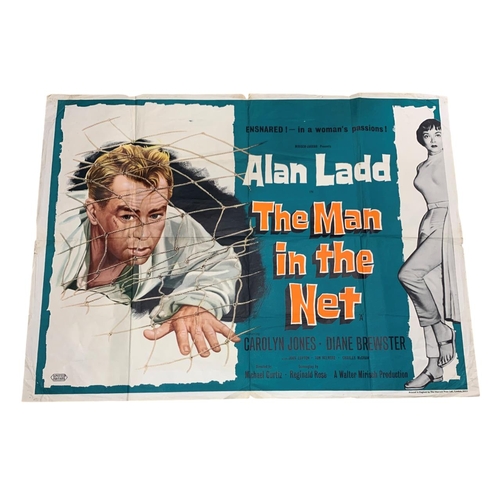 616 - Original The Man In The Net 1959 promotional film poster, featuring Alan Ladd, 102cm x 75cm, unframe... 