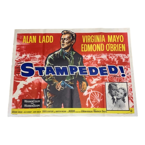 617 - Original Stampeded 1957 promotional film poster, featuring Alan Ladd, 102cm x 75cm