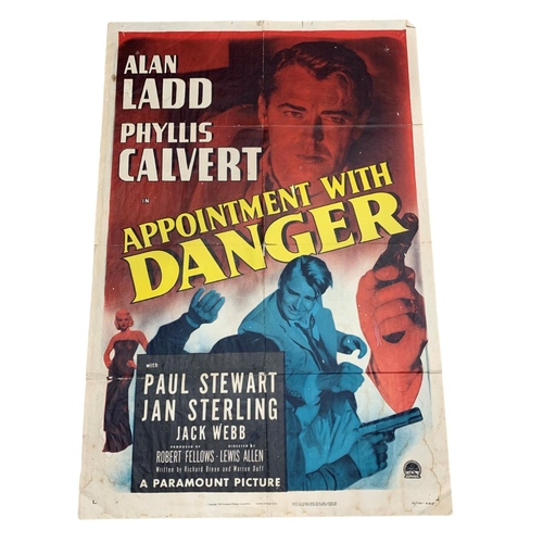 622 - Original Appointment With Danger 1951 promotional film poster, featuring Alan Kidd and Phyllis Calve... 