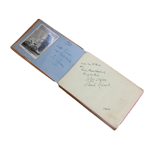 627 - Vintage 1940's film stars and performers autograph book, approx 50 signatures, to include Julie Wils... 