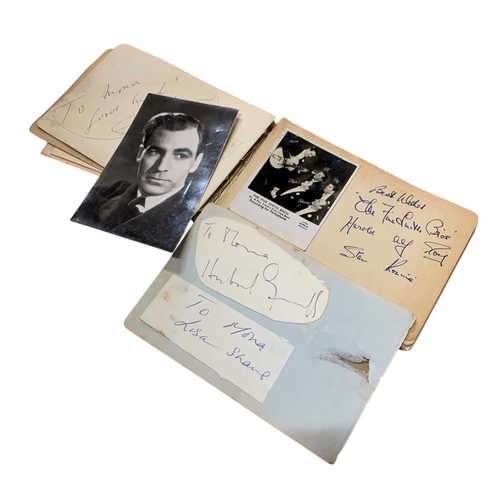 627 - Vintage 1940's film stars and performers autograph book, approx 50 signatures, to include Julie Wils... 