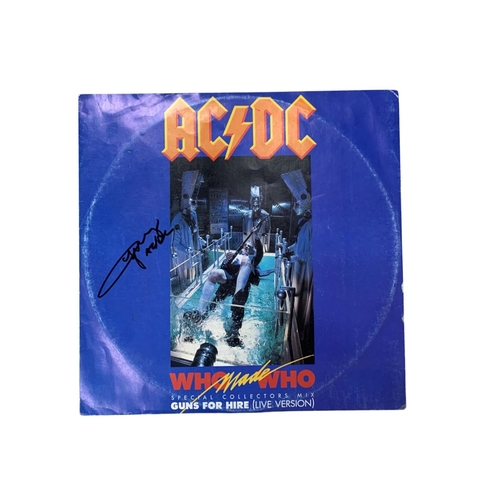 638 - Signed AC/DC 'Who Made Who' vinyl, sleeve signed by Angus Young