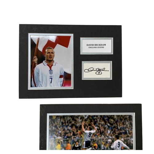 626 - Football - Collection of football autographs mounted on card to include David Beckham, Stanley Matth... 