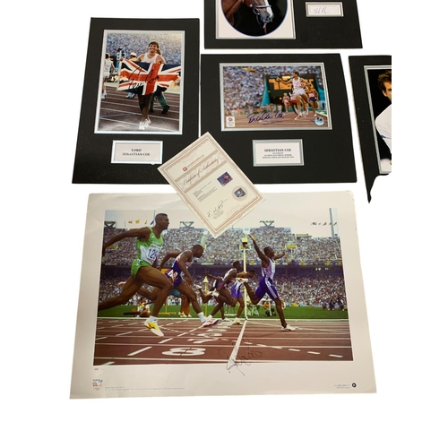 637 - Quantity of Sports related autographs to include Sebastian Coe, Andy Murray, Bradley Wiggins, Bob Ch... 