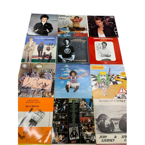 639 - Quantity of signed mix genre vinyl to include I Am Kloot, Three Dog Night, Don Johnson, Loudon Wainw... 