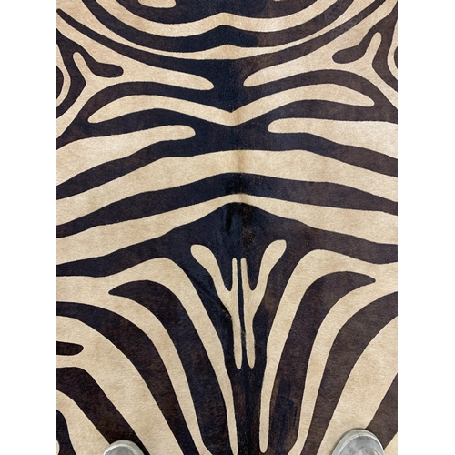 1085 - Taxidermy - unusual tiger striped stylised cow hide rug, 220cm x 150cm