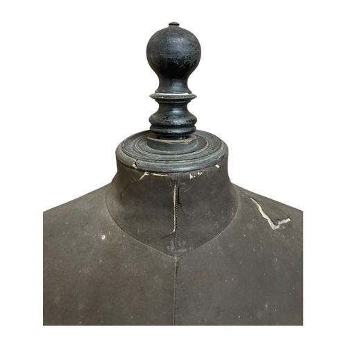 547 - Stockman of Paris - Antique Napoleon III wasp waisted adjustable mannequin, lowest height 150cm