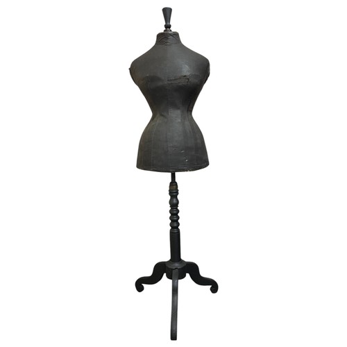 548 - Antique Napoleon III wasp waisted adjustable mannequin in the manner of Stockman of Paris, lowest he... 