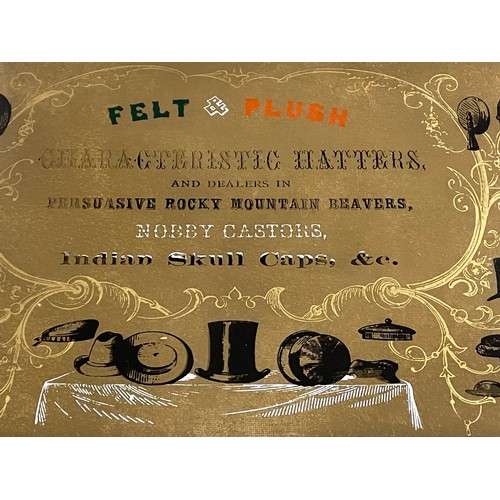 1023 - Advertising - 'Felt & Plush Characteristic Hatters and dealers in Persuasive Rocky Mountain Beavers'... 