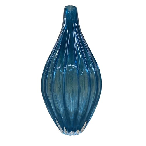 342 - Kosta Boda Ann Wahlstrom Cobalt Blue Art Glass Calebass Vase, H 37cm