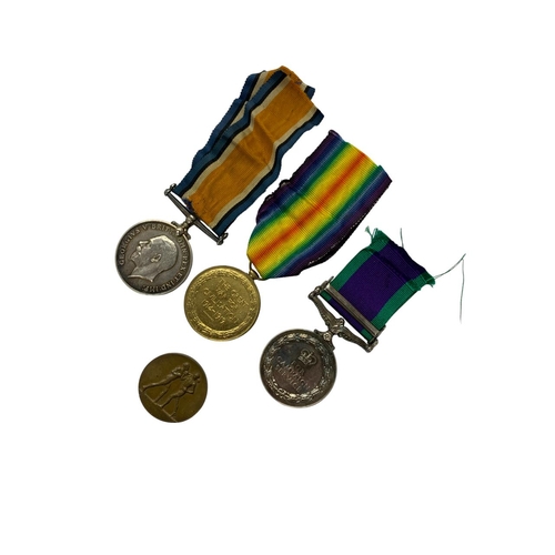 234 - Two WWI medals issued to Private G. Smith, to include Victory medal and British war medal, together ... 