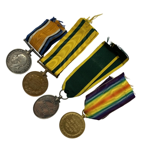 235 - Collection of WWI medals issued to Sapar R. Hubbard to include Victory Medal, British War Medal, Ter... 