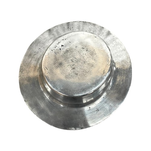 483 - Early 20th Century French polished aluminium milliners boater / bolero hat mould, size 57, in the ma... 