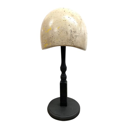 559 - Early 20th century French milliners hat stand / mould, with stand, H 43cm