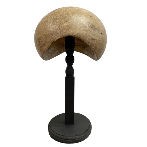 557 - Early 20th century French milliners hat stand / mould, with stand, H 39cm