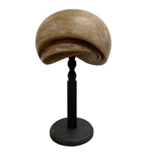 557 - Early 20th century French milliners hat stand / mould, with stand, H 39cm