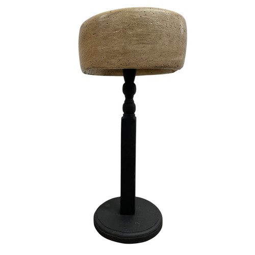 562 - Early 20th century French milliners hat stand / mould, with stand, H 42cm