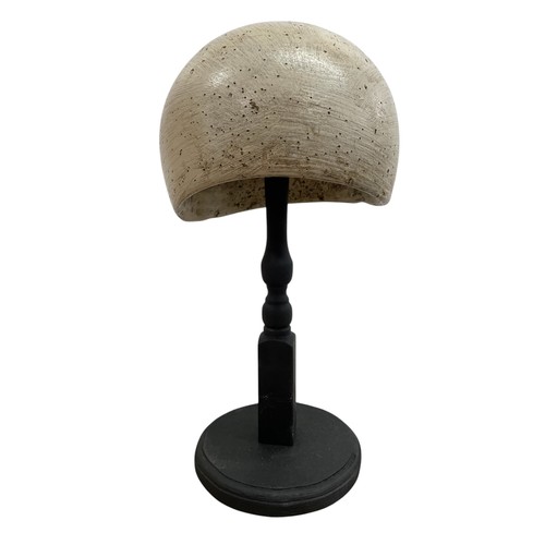 560 - Early 20th century French milliners hat stand / mould, with stand, H 36cm