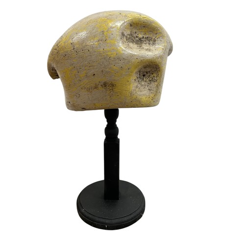 558 - Early 20th century French milliners hat stand / mould, with stand, H 36cm