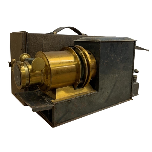 565 - Victorian John Wrench magic lantern, having 'Church Army Lantern Department' plaque to reverse, in o... 