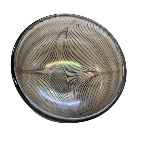 387 - Good Loetz glass pedestal dish, with mottled design, 9cm high