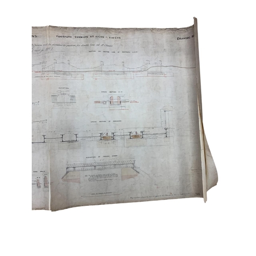 552 - Two early 20th century hand drawn cloth bound railway plans for G.W.R and L&N.W.R, to include recons... 