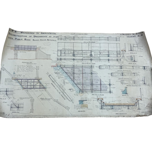 552 - Two early 20th century hand drawn cloth bound railway plans for G.W.R and L&N.W.R, to include recons... 