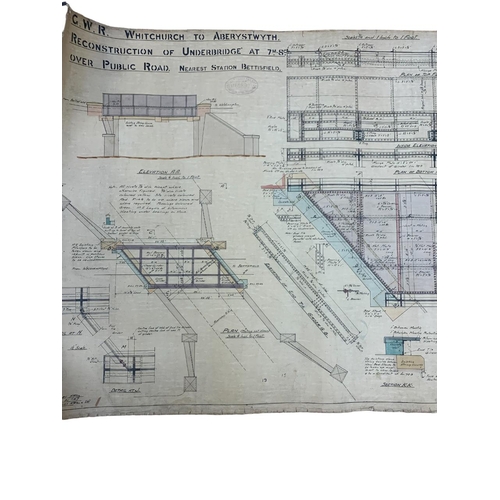 552 - Two early 20th century hand drawn cloth bound railway plans for G.W.R and L&N.W.R, to include recons... 