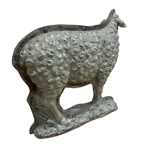 493 - Vintage casting mould of sheep, likely used as a mould for bronze sculptures, H 30cm x L 34cm