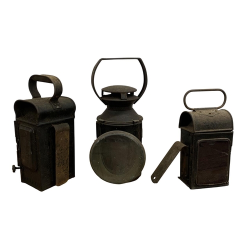 516 - Quantity of vintage railway lanterns to include AS & Co and British Rail example, largest H 46cm (5)