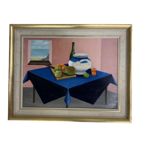 1539 - Joan Fowler (20th Century)- 'In Sight of the Beach' and two further still life studies, signed, oil ... 