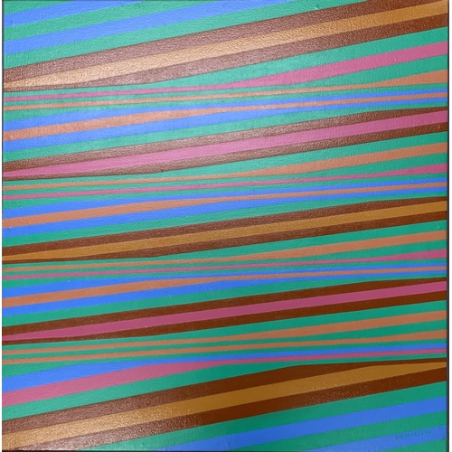 1553 - Roy Osborne (b. 1948) Diagonals V, signed, oil on canvas, 76cm x 76cm, framed