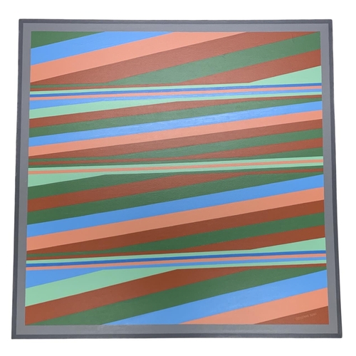 1554 - Roy Osborne (b. 1948) Early Every Morning (Diagonals 13), signed, oil on canvas, 92cm x 92cm, unfram... 