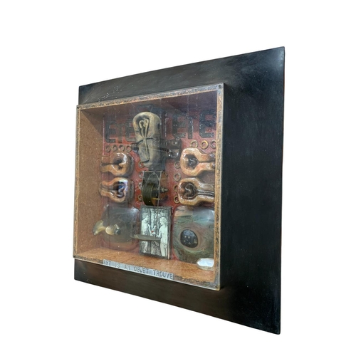 1557 - Derek Carruthers (1935-2021) Art Is An.. Objet Trouve, 3D mixed media in perspex case, each piece fo... 