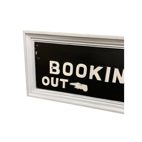 1030 - Large hand painted wooden 'Booking Office' railway platform sign, the sign was rescued from the disu... 